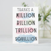 Bedankt per miljoen, miljard, triljoen, biljoen, b (Staand voorkant)