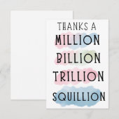 Bedankt per miljoen, miljard, triljoen, biljoen, b (Voorkant / Achterkant)