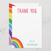 Bedankt Persoonlijke Regenboog Kinderfeestje (Voorkant / Achterkant)