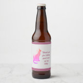 Bedankt Pet Caregiver Pink Cat Waardering Bier Etiket (Voorkant)