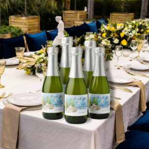 Bedankt piano   Vioolduiven Huwelijk Luxe Gift Sparkling Wijnetiket