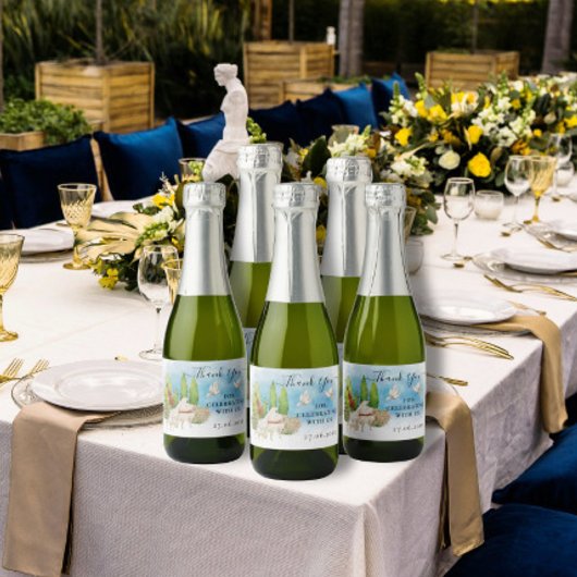 Bedankt piano | Vioolduiven Huwelijk Luxe Gift Sparkling Wijnetiket