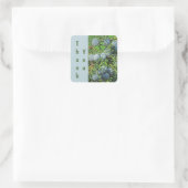 Bedankt Pine Tree Berry Blue Green Waardering Vierkante Sticker (Tas)