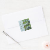 Bedankt Pine Tree Berry Blue Green Waardering Vierkante Sticker (Envelop)