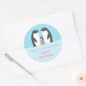 Bedankt Pinguïnfamilie Baby Shower Sticker (Envelop)