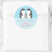 Bedankt Pinguïnfamilie Baby Shower Sticker (Tas)