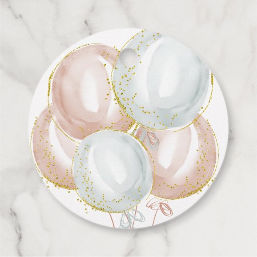 Bedankt Pink & Blue Balloon Gender Reveal Bedankjes Labels (Achterkant)