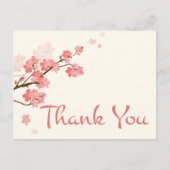 Bedankt Pink Cherry Blossom Floral Briefkaart (Voorkant)
