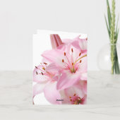 Bedankt Pink Day Lily Wenskaart / Notecard (Achterkant)