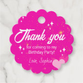 Bedankt Pink Doll Verjaardagsfeestje Bedankjes Labels (Voorkant)