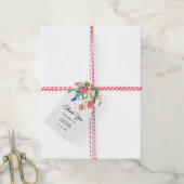 Bedankt Pink Floral Baby shower Favor Cadeaulabel (Met Touw)