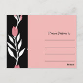 Bedankt Pink Floral en Black Briefkaart (Achterkant)