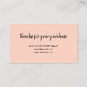 Bedankt Pink | Modern minimalistisch handgeschreve Kortingskaartje (Achterkant)