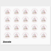 Bedankt Pink Nautical Baby shower Ronde Sticker (Vel)