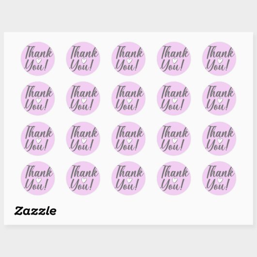 Bedankt Pink Ronde Sticker (Vel)