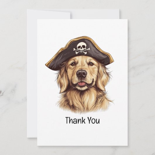 Bedankt Pirate Golden Retriever Dog Skull (Voorkant)