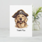 Bedankt Pirate Golden Retriever Dog Skull (Staand voorkant)