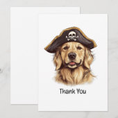 Bedankt Pirate Golden Retriever Dog Skull (Voorkant / Achterkant)