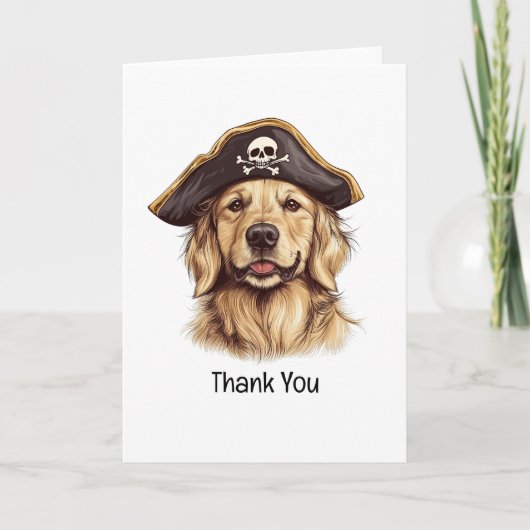 Bedankt Pirate Golden Retriever Dog Skull (Voorkant)