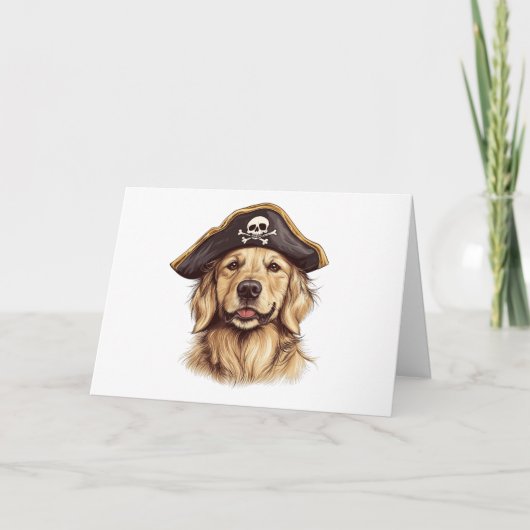 Bedankt Pirate Golden Retriever Dog Skull (Voorkant)