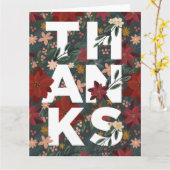 Bedankt Poinsettia Floral Wenskaart Kaart (Gele Bloem)