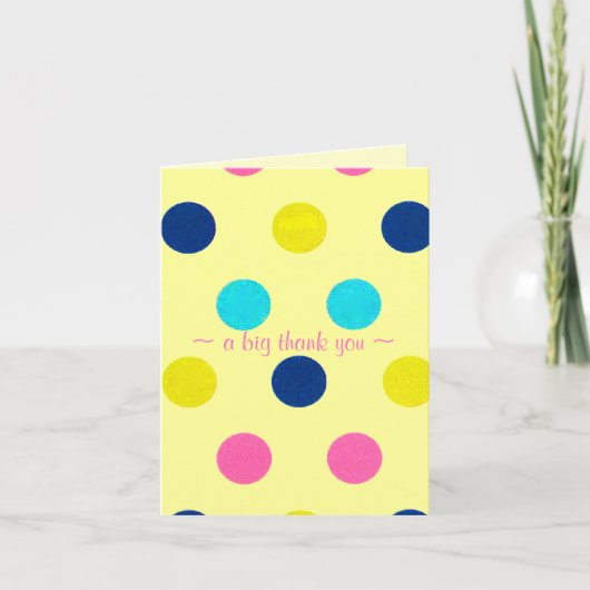Bedankt Polka Dot op Bord Yellow (Voorkant)