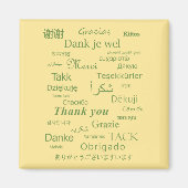"Bedankt" Polyglot Typografie Groen Ei Wit Magneet (Voorkant)