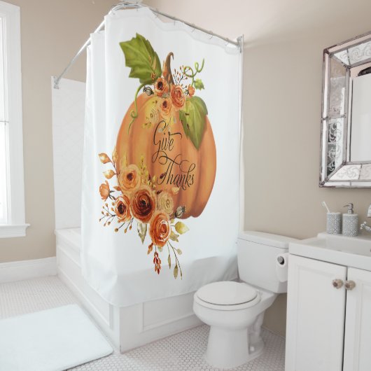 Bedankt pompoen douchegordijn (In situ)
