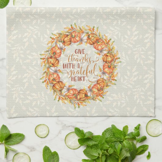 Bedankt pompoen Lijst geven Theedoek (Gevouwen)