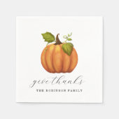 Bedankt pompoen Thanksgiving geven Servet (Voorkant)