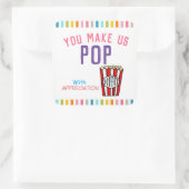 Bedankt Popcorn Appreciation Vierkante Sticker (Tas)