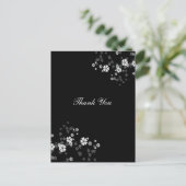 Bedankt postcar, witte bloesems briefkaart (Staand voorkant)