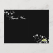 Bedankt postcar, witte bloesems briefkaart (Achterkant)