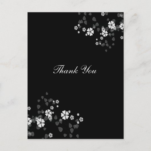 Bedankt postcar, witte bloesems briefkaart (Voorkant)