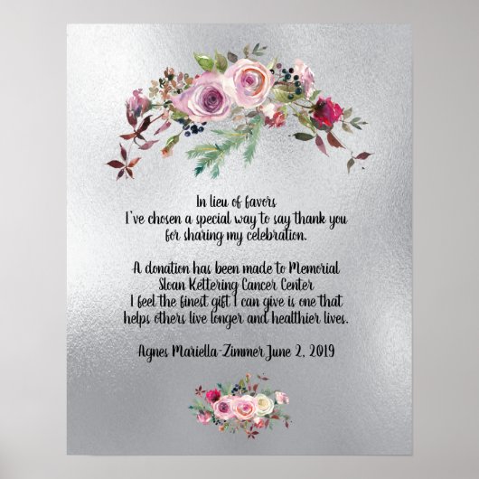 Bedankt poster donatie Angela (Voorkant)