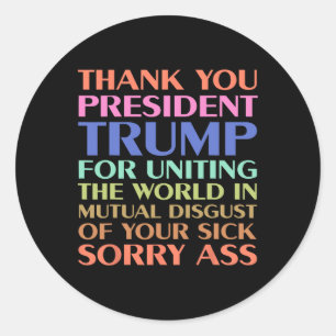 Bedankt President Trump voor het verenigen van de  Ronde Sticker