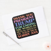 Bedankt President Trump voor het verenigen van de  Vierkante Sticker (Envelop)