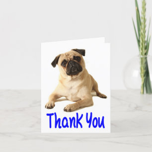 Bedankt Pug Puppy Dog Blank Note Kaart