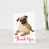 Bedankt Pug Puppy Dog Blank Note Kaart (Voorkant)