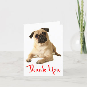 Bedankt Pug Puppy Dog Blank Note Kaart