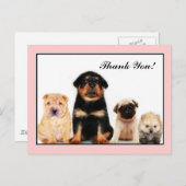 Bedankt Puppies briefkaart (Voorkant / Achterkant)