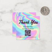 Bedankt QR Code Business Holographic Kleurrijk Notitiekaartje (Voorkant / Achterkant in situ)