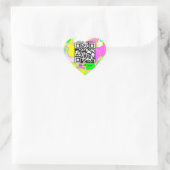 Bedankt QR Code Winkel Boutique Bedrijfs Neon Hart Sticker (Tas)