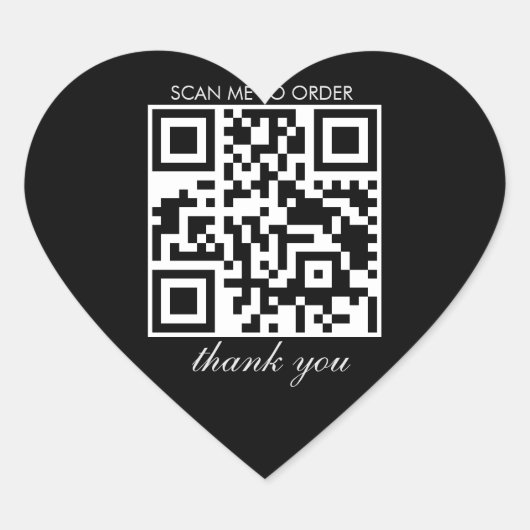 Bedankt QR-code winkelboetiek zakelijk Hart Sticker (Voorkant)