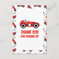 Bedankt Racing Car Theme Kaart