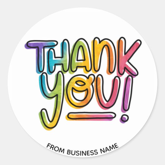 Bedankt Rainbow Bedankt bedanken voor de business Ronde Sticker (Voorkant)