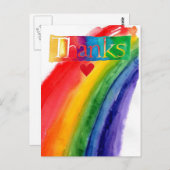 Bedankt Rainbow briefkaart (Voorkant / Achterkant)