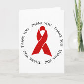 Bedankt Red Awareness Ribbon Kaart (Voorkant)