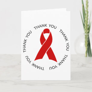 Bedankt Red Awareness Ribbon Kaart