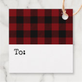 Bedankt Red en Black Buffalo Plaid Bedankjes Labels (Achterkant)